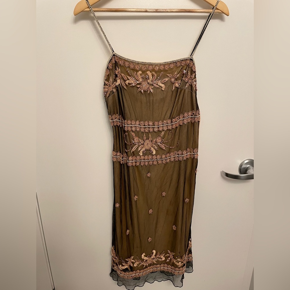 Marina spaghettis strap beaded dress.